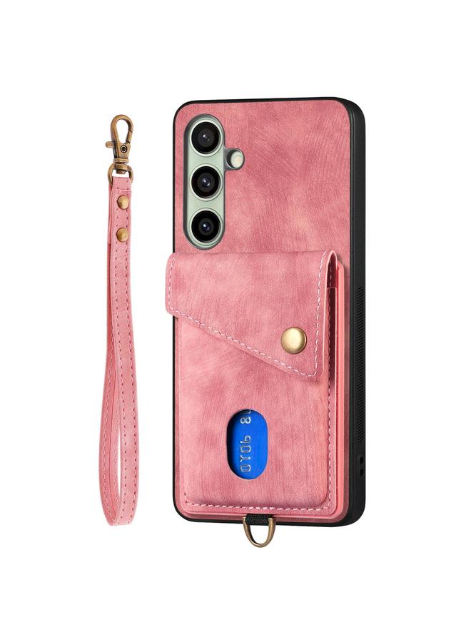 erorex Case For Samsung Galaxy A56 5G Retro Card Wallet Fold Leather Phone Case with Strap - Image 2
