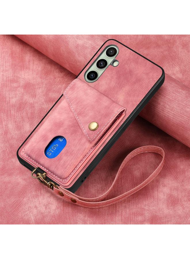 erorex Case For Samsung Galaxy A56 5G Retro Card Wallet Fold Leather Phone Case with Strap - Image 5