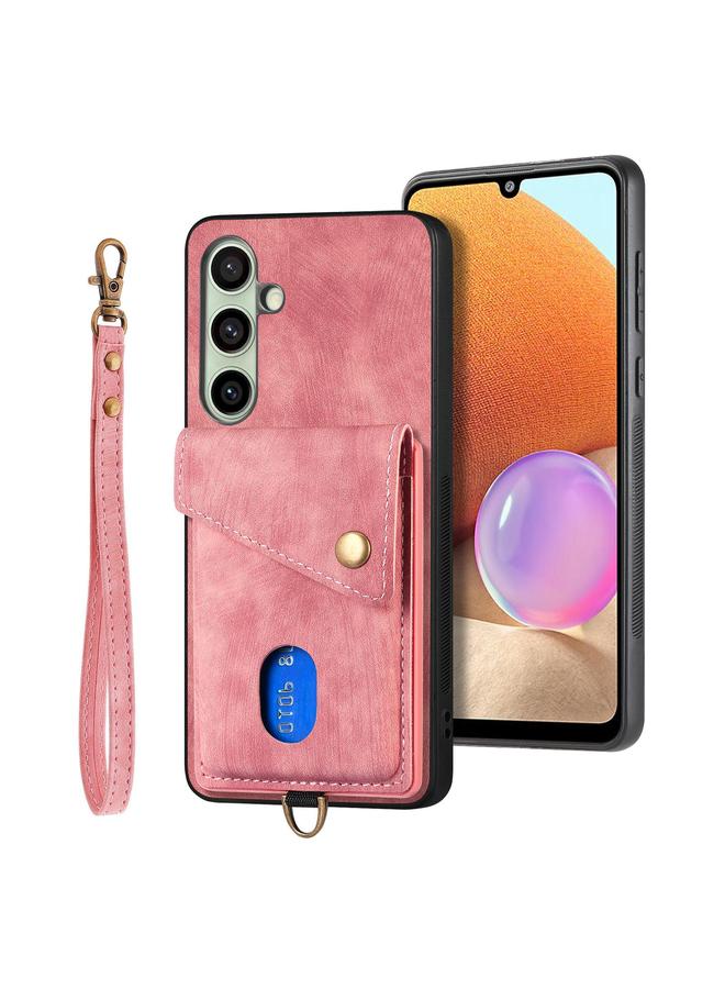 erorex Case For Samsung Galaxy A56 5G Retro Card Wallet Fold Leather Phone Case with Strap - Image 1