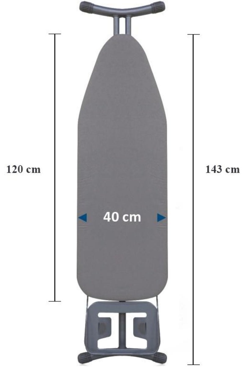 AIWANTO Extra Wide Ironing Board 143x40 cm (15 Inch) – Foldable, Lightweight & Sturdy Iron Table with Heat-Resistant Cover, Adjustable Height, Non-Slip Legs, Space-Saving Design for Home Use - Image 3