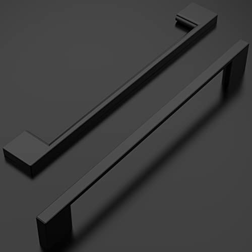 Amerdeco 10 Pack Matte Black Cabinet Pulls 7.5 Inch(192MM) Hole Centers Kitchen Cabinet Handles Cabinet Hardware Kitchen Handles for Cabinets Cupboard Handles Drawer Pulls ZH0060 - Image 2