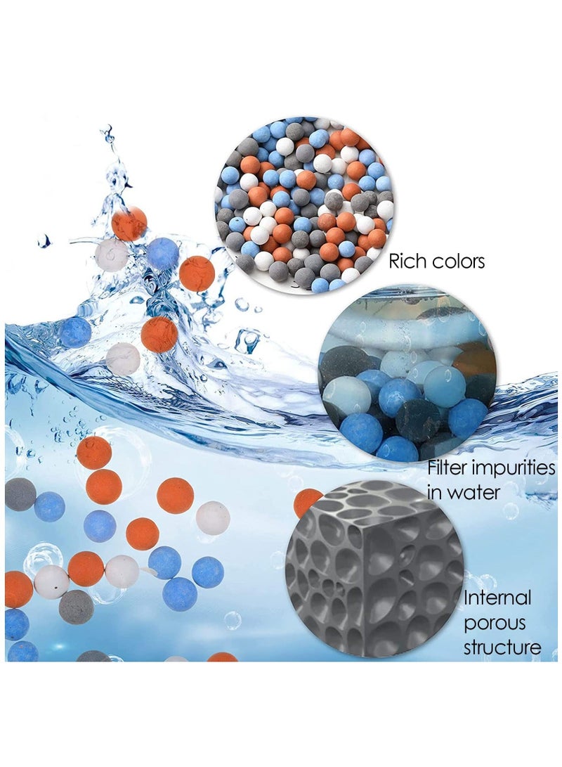 Captaintech Showerhead Mineral Beads, Filtration Shower Head Replacement Filter Ball Refills, Filter Purifying Water Beads, Diameter 5mm and 7mm, White, Blue, Black, Brown 4 Colors (500g) - Image 2