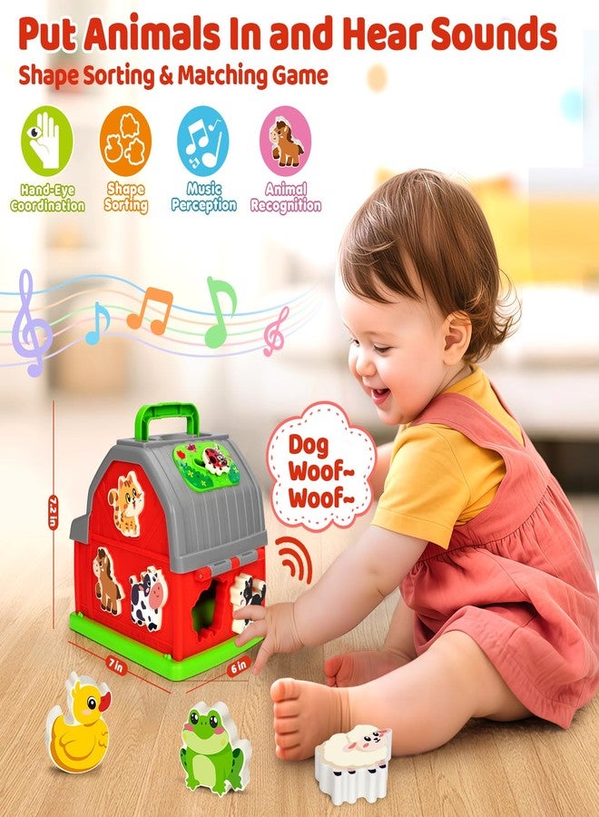 Aigybobo Montessori Toddler Toys for 1 2 3 Year Old Gifts, Musical Farm Animal Barn Toy for Boys Girls, Shape Sorting Fine Motor Learning Toy for Toddlers 1-2 2-3, Christmas Birthday Gift for Baby 12-18 Months - Image 3