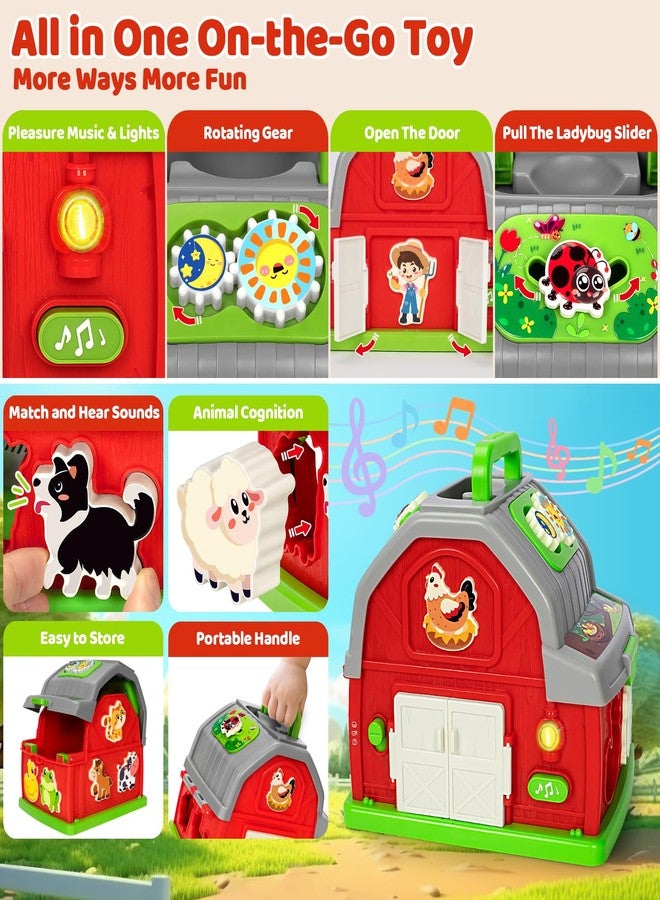 Aigybobo Montessori Toddler Toys for 1 2 3 Year Old Gifts, Musical Farm Animal Barn Toy for Boys Girls, Shape Sorting Fine Motor Learning Toy for Toddlers 1-2 2-3, Christmas Birthday Gift for Baby 12-18 Months - Image 2
