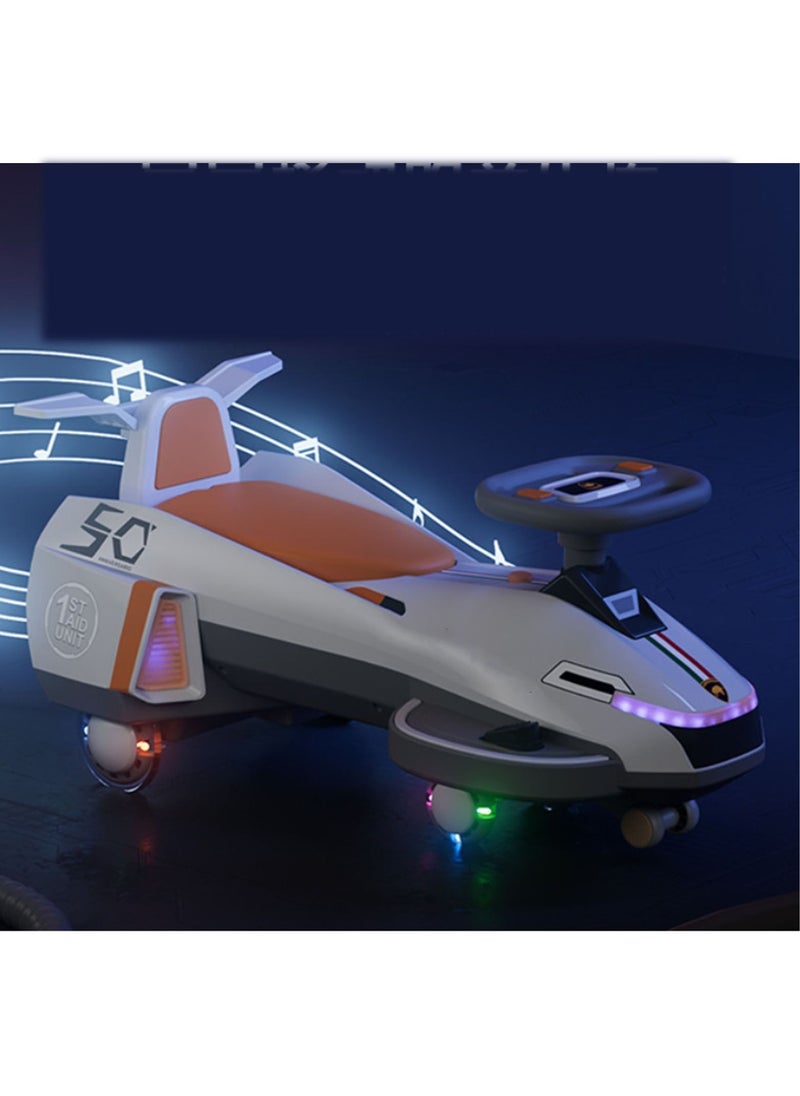 Generic - Children's Electric Swing Car Aircraft Shape with Music Light Tail Spray Effect - Image 1