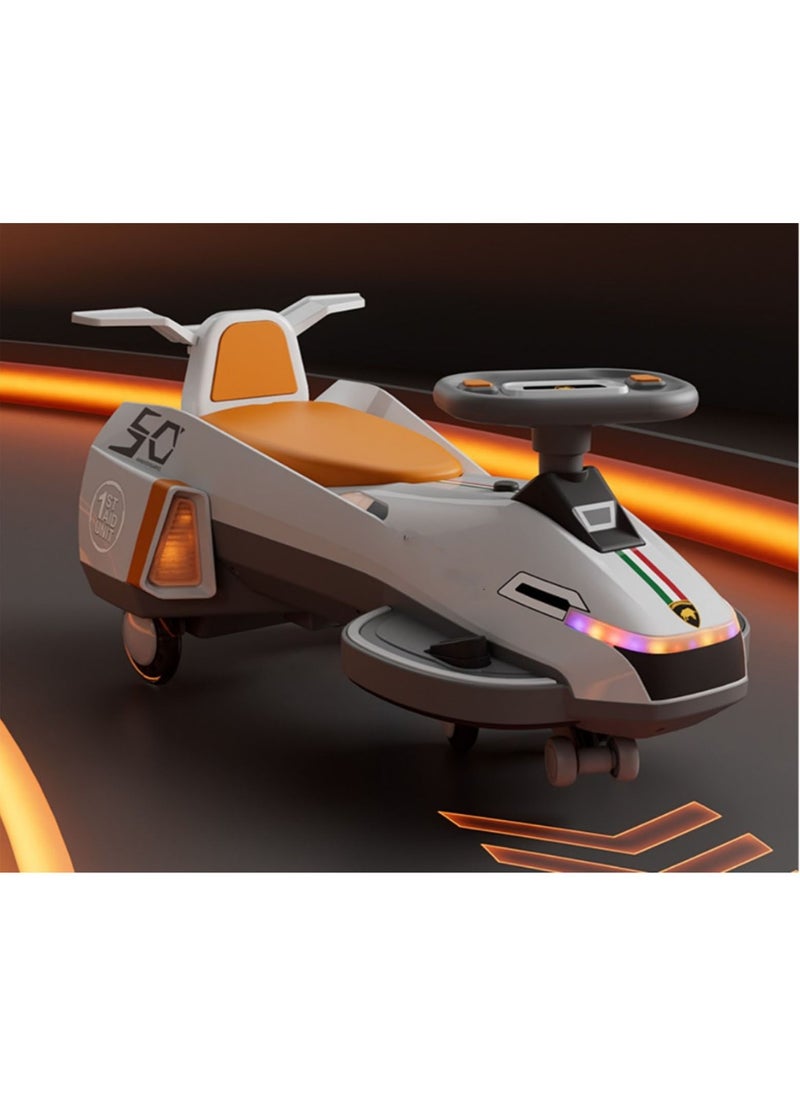 Generic - Children's Electric Swing Car Aircraft Shape with Music Light Tail Spray Effect - Image 1