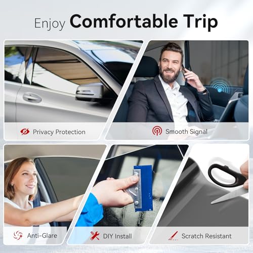 Vepagoo Car Window Tint Film 20% VLT- 20" in 20'Ft Ceramic Privacy Window Tint, Blocks UV/IR Rays, Heat & Glare - Scratch Resistance Car Window Film Roll - Image 5