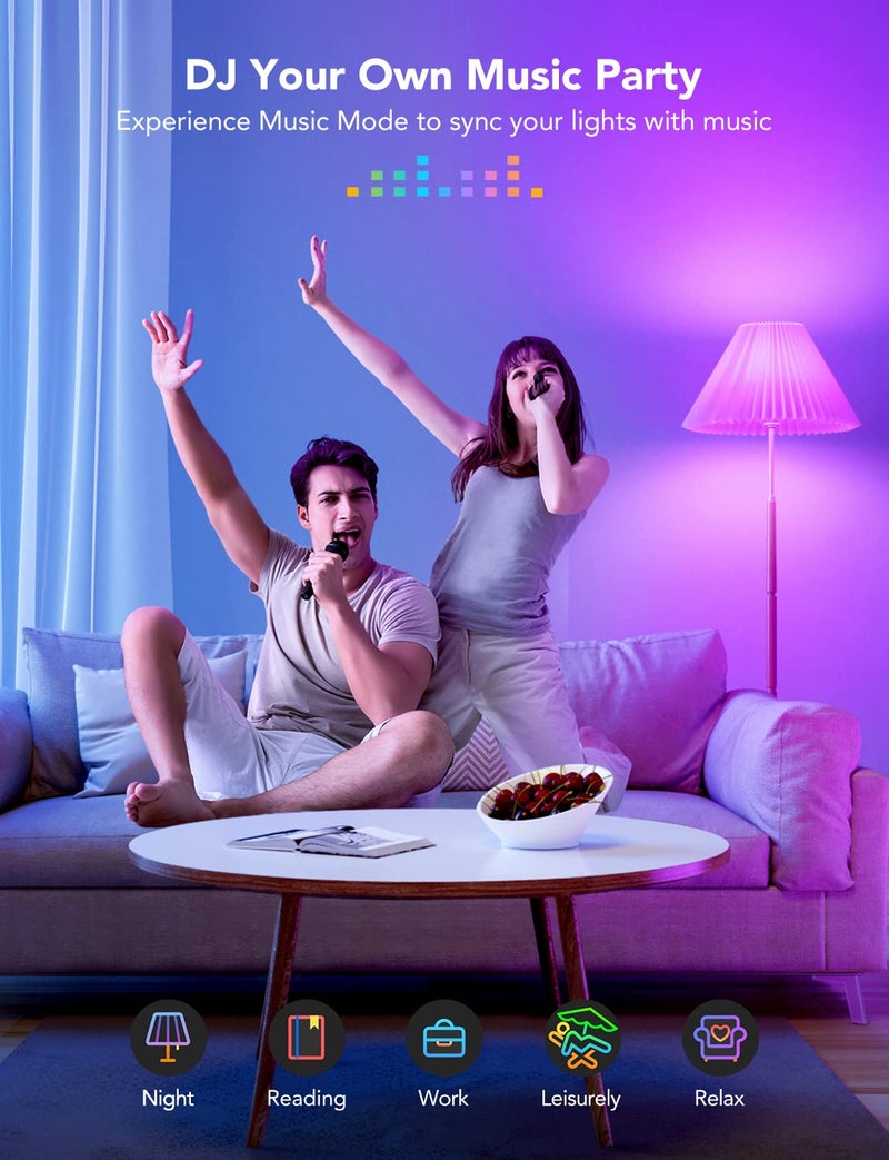 Govee LED Smart Light Bulbs, 1000LM Color Changing Light Bulb, Wi-Fi & Bluetooth Light Bulbs, Work with Alexa and Google Assistant, Dimmable RGBWW A19 75W Equivalent Smart Bulbs, 4 Pack - Image 4
