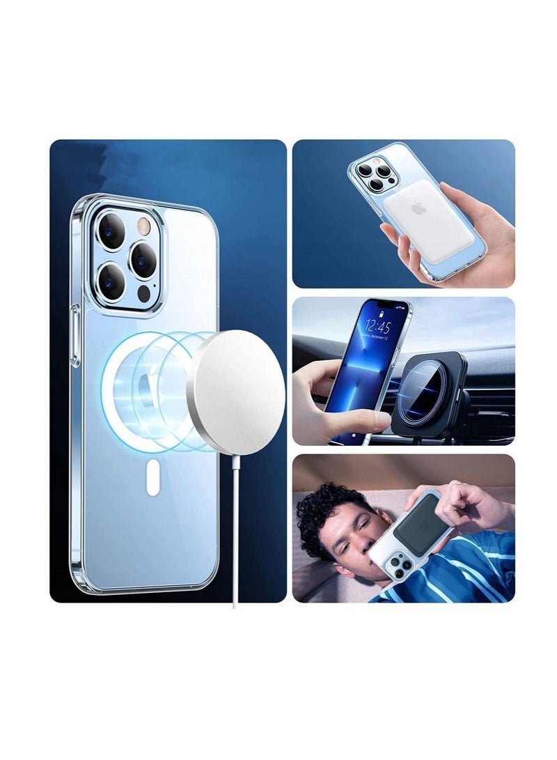 MOCOM iPhone 14 MagSafe Clear Case Magnetic Cover MagSafe Crystal Clear Protective Shockproof Transparent Cover Case - Image 2