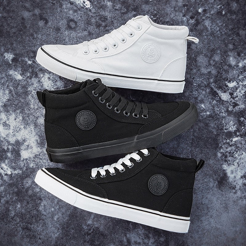 Men's High-top Lace-up Sneakers, Fashion Street Casual Sports Shoes, Lightweight Non-slip Wear-resistant Athletic Footwear for Daily Outdoor Walking - Image 2