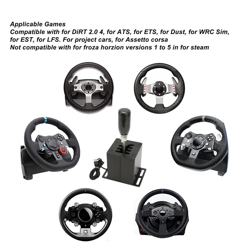 USB Racing Simulator Shifter with Carbon Fiber Grip Compatible for Logitech G29 G920 G27 G25 - Image 5