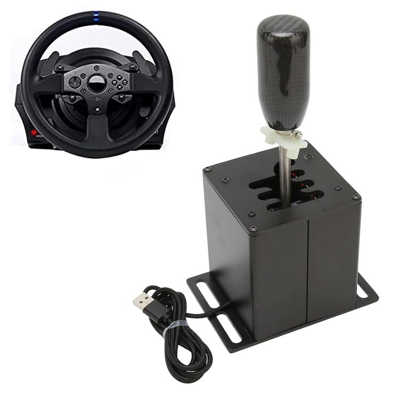 USB Racing Simulator Shifter with Carbon Fiber Grip Compatible for Logitech G29 G920 G27 G25 - Image 4