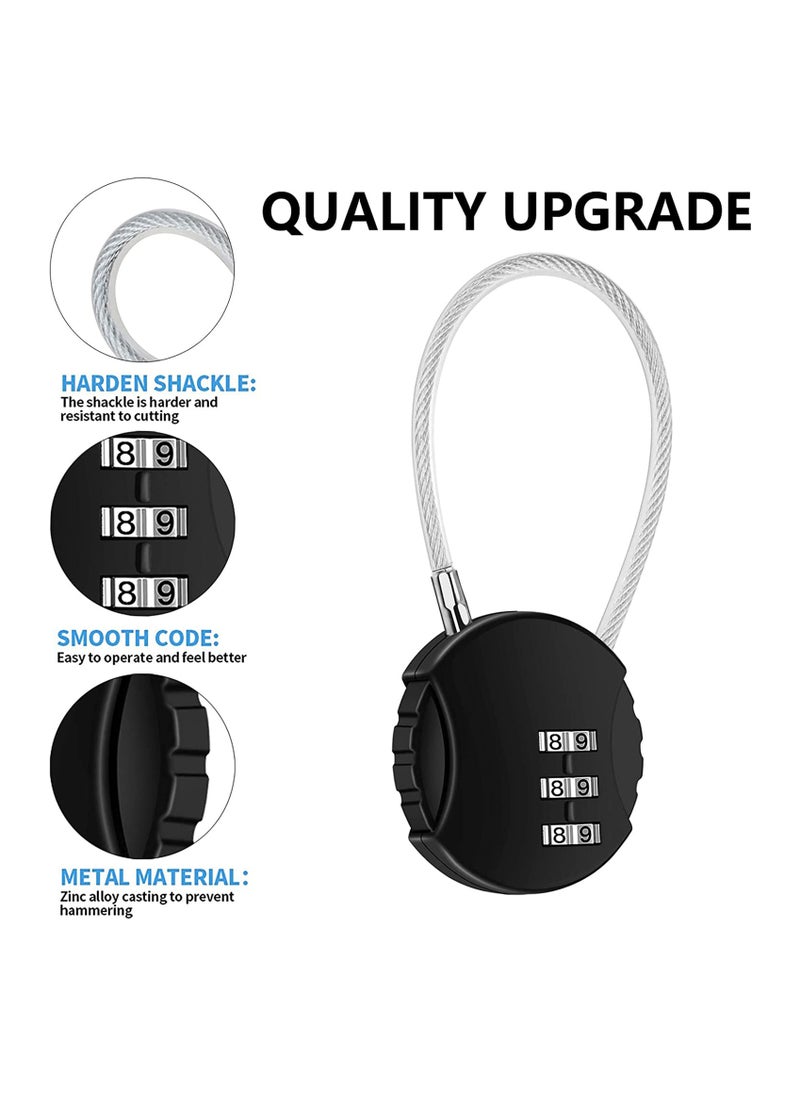 SYOSI - KASTWAVE 2 Pack Combination Lock 3 Digit Outdoor Safety Waterproof Padlock for School Gym Locker, Sports Locker, Fence, Toolbox, Gate, Case, Hasp Storage, Easy to Set Your Own Combo (Black & Blue) - Image 1