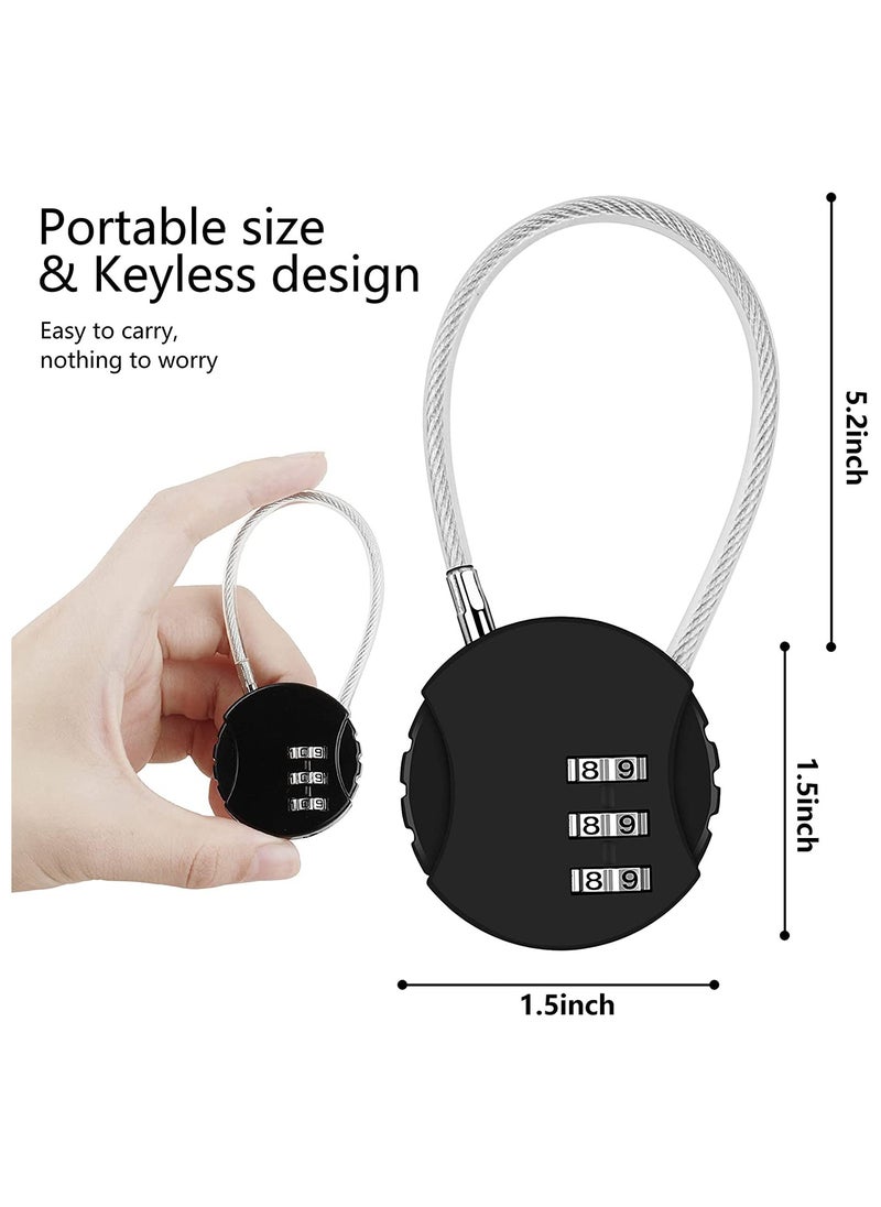 SYOSI - KASTWAVE 2 Pack Combination Lock 3 Digit Outdoor Safety Waterproof Padlock for School Gym Locker, Sports Locker, Fence, Toolbox, Gate, Case, Hasp Storage, Easy to Set Your Own Combo (Black & Blue) - Image 1