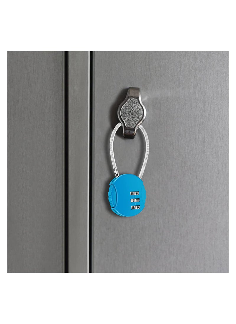 SYOSI - KASTWAVE 2 Pack Combination Lock 3 Digit Outdoor Safety Waterproof Padlock for School Gym Locker, Sports Locker, Fence, Toolbox, Gate, Case, Hasp Storage, Easy to Set Your Own Combo (Black & Blue) - Image 1