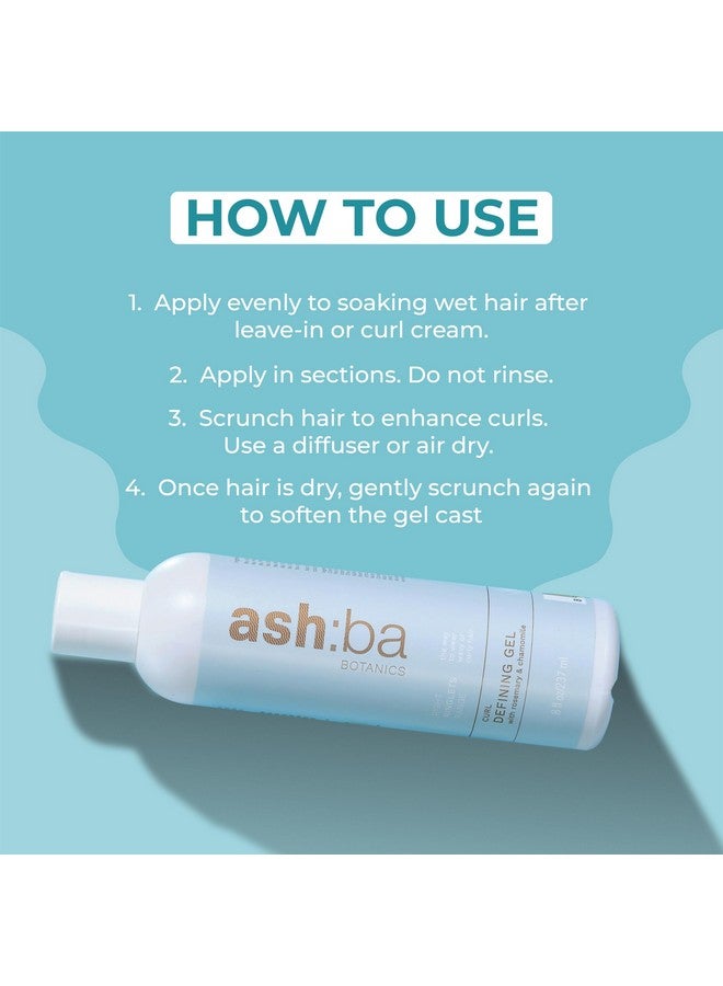 Ashba Botanics Curl Defining Gel For Curly & Wavy Hair | Enhances Curls, Controls Frizz & Medium-Strong Hold For Women & Men| With Rosemary, Amino Proteins & Chamomile | Silicone Free - 237 Ml - Image 3