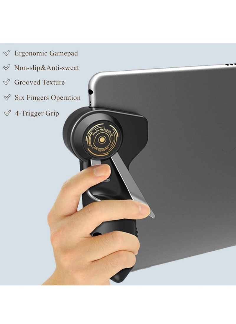 JAJEEK PUBG Controller for Tablet – 4 Triggers, 6 Finger Operation, Sensitive Shoot & Aim Trigger Gamepad Grip, Compatible with 10-12.9 inch iPad & Tablets (Thickness < 10mm), Black, Enhanced Gaming Experience for PUBG, Fortnite, and Other Mobile Games  - Image 5