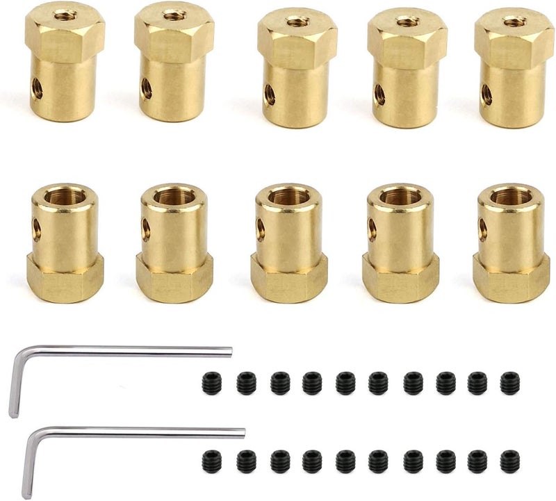 Hamineler 10 Pieces 7mm Motor Flexible Coupling Coupler Connector for Car Wheels Tires Shaft Motor Accessories - Image 1