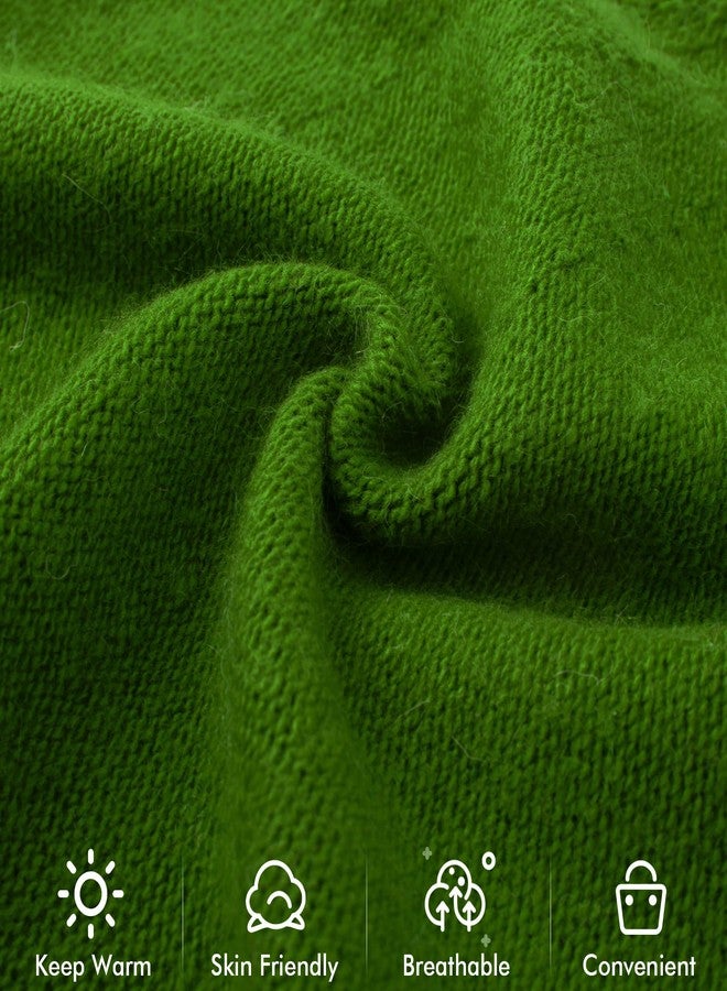 QUEENFUR Knit Slouchy Beanie Hats for Women Cashmere Ski Cap Knitted Wool Soft Warm Winter Hat (A17-Green), A17-green, One size - Image 5