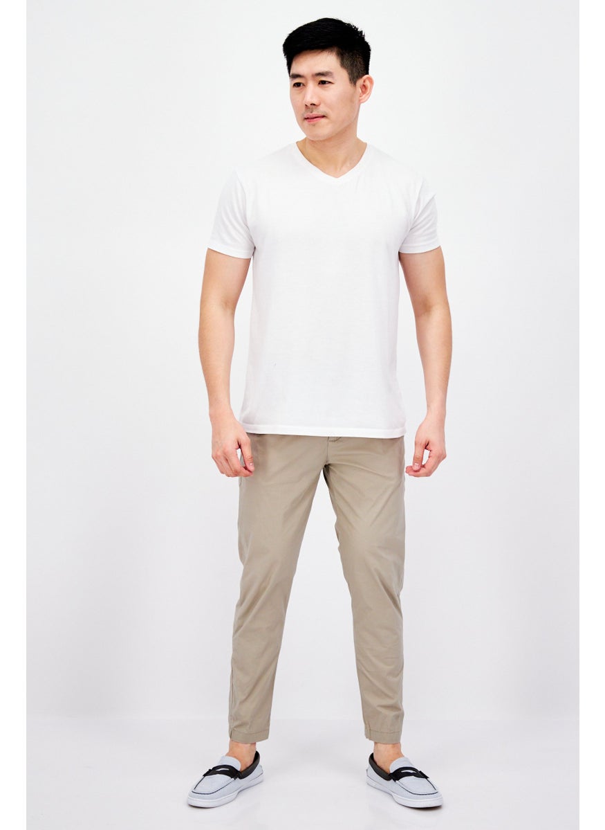 Sorbino Men Regular Fit Plain Chino Pants, Beige  - Image 4