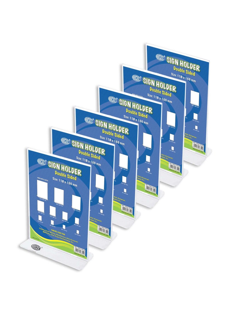 FIS  Sign Holder, Up Right Double Sided, 118X166 Mm Pack of 6 Pieces -FSNA118X166-6 - Image 1