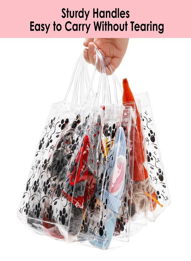 Youeon 30 Pcs Dog Paw Clear Gift Bags with Handles, 8x8x3 Inch Reusable PVC Treat Bags, Transparent Plastic Tote Bags for Pet Party, Birthday, Baby Shower, Candy, Cookie, Easter Favor Gifts - Image 4