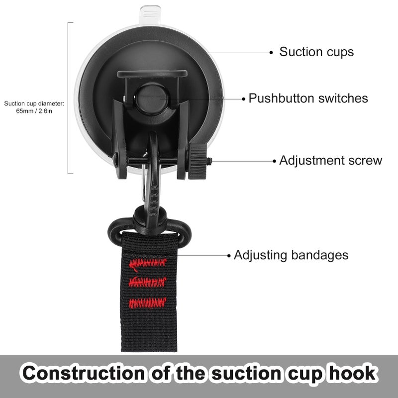 Suction Cup Anchor Heavy Duty Car Mount Luggage Tarps Tents Tie Down Tool Car Canopy Tensioner Multi-function Suction Cup Anchor with Buckle - Image 4