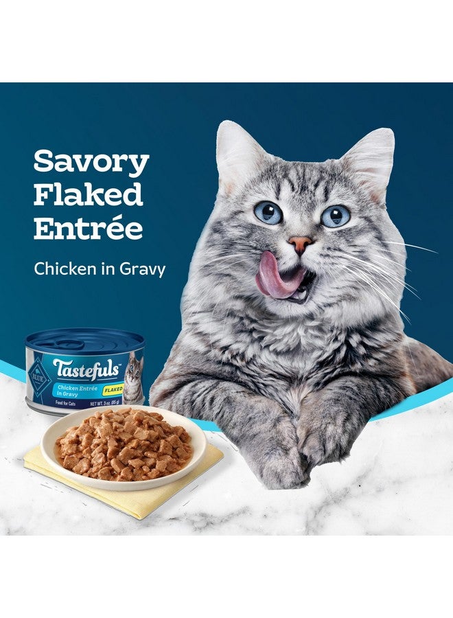 Blue Buffalo Tastefuls Natural Flaked Wet Cat Food, Chicken Entrée in Gravy 3-oz cans (Pack of 24) - Image 4