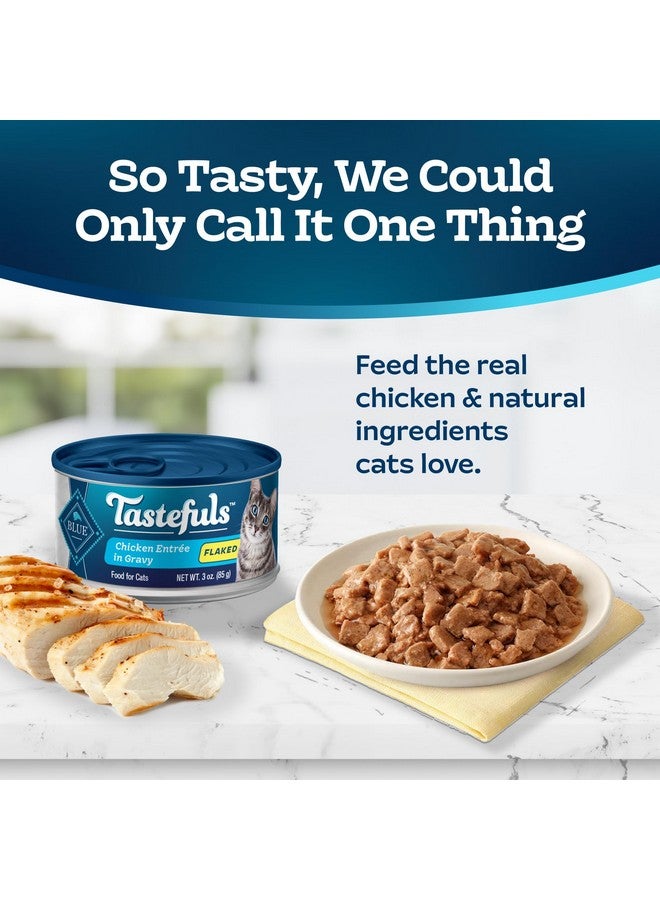 Blue Buffalo Tastefuls Natural Flaked Wet Cat Food, Chicken Entrée in Gravy 3-oz cans (Pack of 24) - Image 3