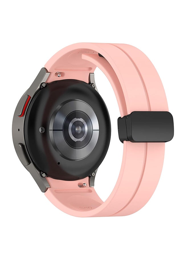 O Ozone For Samsung Galaxy Watch 7 6 5 4 FE 40mm 44mm 45mm/Galaxy Watch 6 4 Classic 43mm 47mm 42mm 46mm ,20mm Silicone  Strap with Magnetic Buckle - Pink  - Image 2