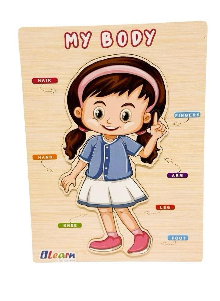 iLearn Girl body clothes Wooden puzzle - Image 1
