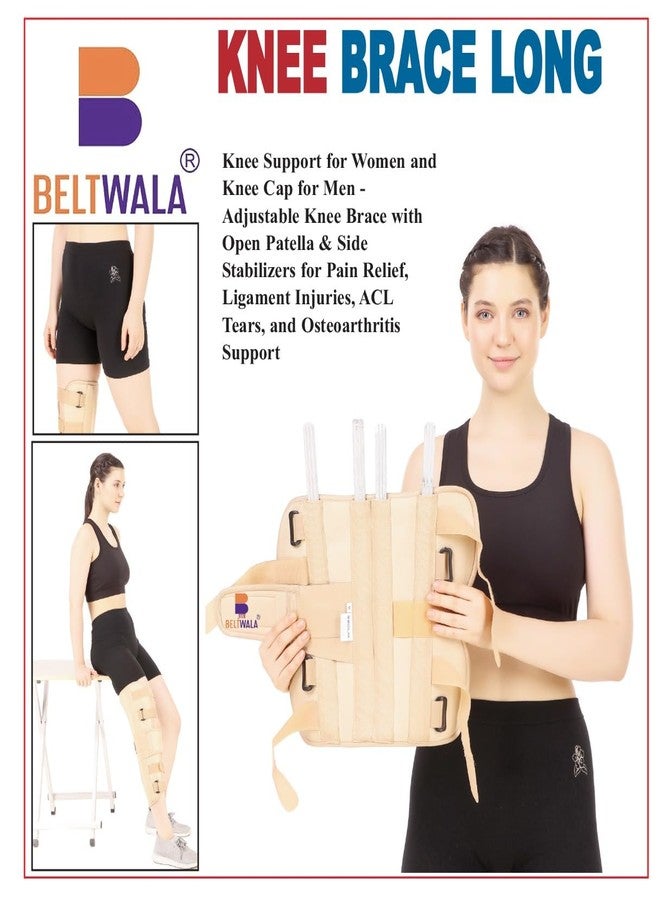 BELTWALA Knee Immobilizer Brace for Knee support for dislocation injuries ligament tear wrap around knee stabilizer splint for men & women 14"(S) - Image 2