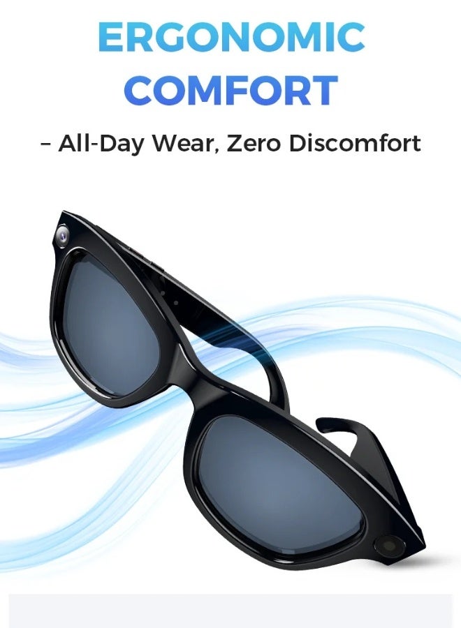 BICCHOO Smart Glasses, Full Functionality, WiFi/Wireless Connection, Dual Microphone, Wireless Translation, Music Playback,Compatible with Smartphones, Suitable for Content Creation, Travel, Photography - Image 3