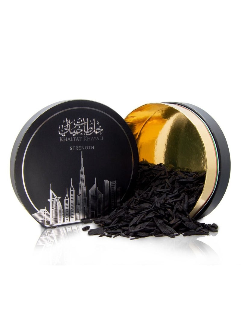 my perfumes STRENGTH from KHALTAT KHAYALI Solid Incense Bakhoor for Unisex, 100gm - Image 1
