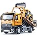 HAPYAD Tow Truck Toy Metal Cab Flatbed Tow Truck Toys for Boys with Backhoe Loader Friction Powered Transport Trailers with Lights and Siren Sounds Construction Vehicles for Kids 125 - Image 4