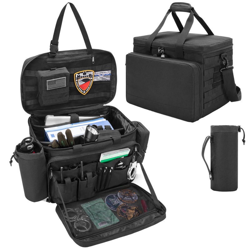 Trunab Patrol Bag Law Enforcement, Police Duty Bag, Car Front Seat Organizer Compatible with 15.6â€ Laptop, Multiple Compartment, Molle Webbing, Removable Strap, Detachable Kettle Bag - Image 1