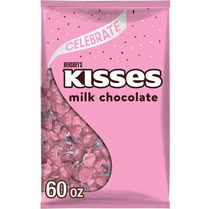 HERSHEY'S KISSES Milk Chocolate Candy Bulk Bag, 60 oz - Image 1