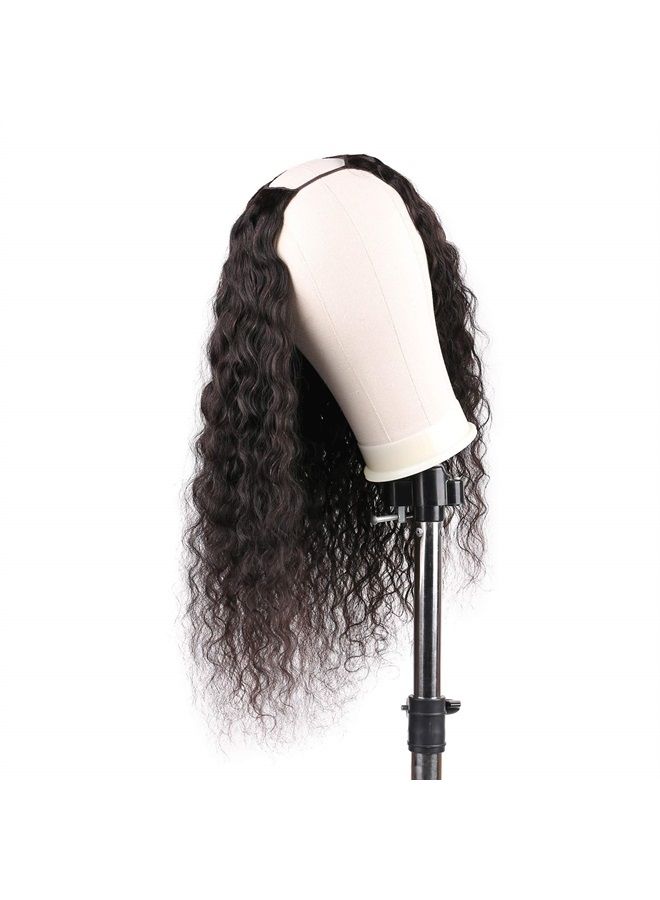 huarisi بارت ويغ عميق الموجة من شعر الإنسان للنساء، 100% 10A 1b شعر برازيلي، ويغ نصف رأس بدون غراء، ويغ على شكل U، كثافة 150% لون طبيعي (22 بوصة) - Image 5