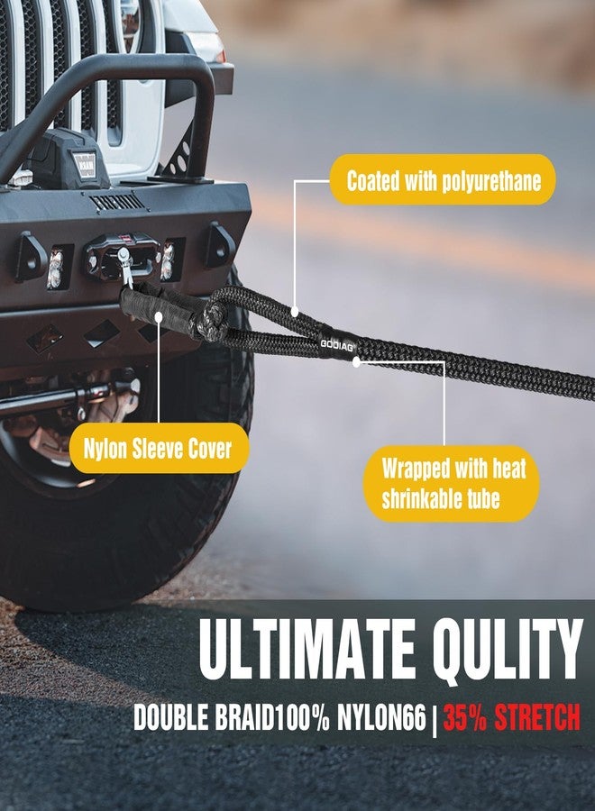 GODIAG 1"×30ft Kinetic Recovery Tow Rope (46500lbs) Heavy Duty Energy Rope with 2 Soft Shackles, 30% Elasticity Offroad Power Rope for Truck Jeep Car ATV UTV Tractor - Image 4