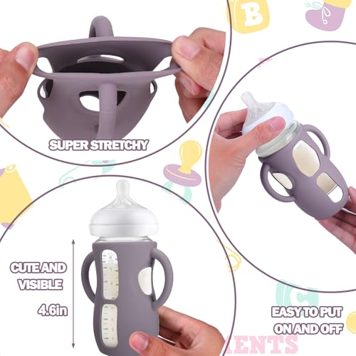 BUSOHA 3 Pack Silicone Sleeves for Avent Baby Bottles - Drop Protection Baby Bottle Sleeves with Handle for Avent Natural Baby Bottles,8 Ounce - Image 3