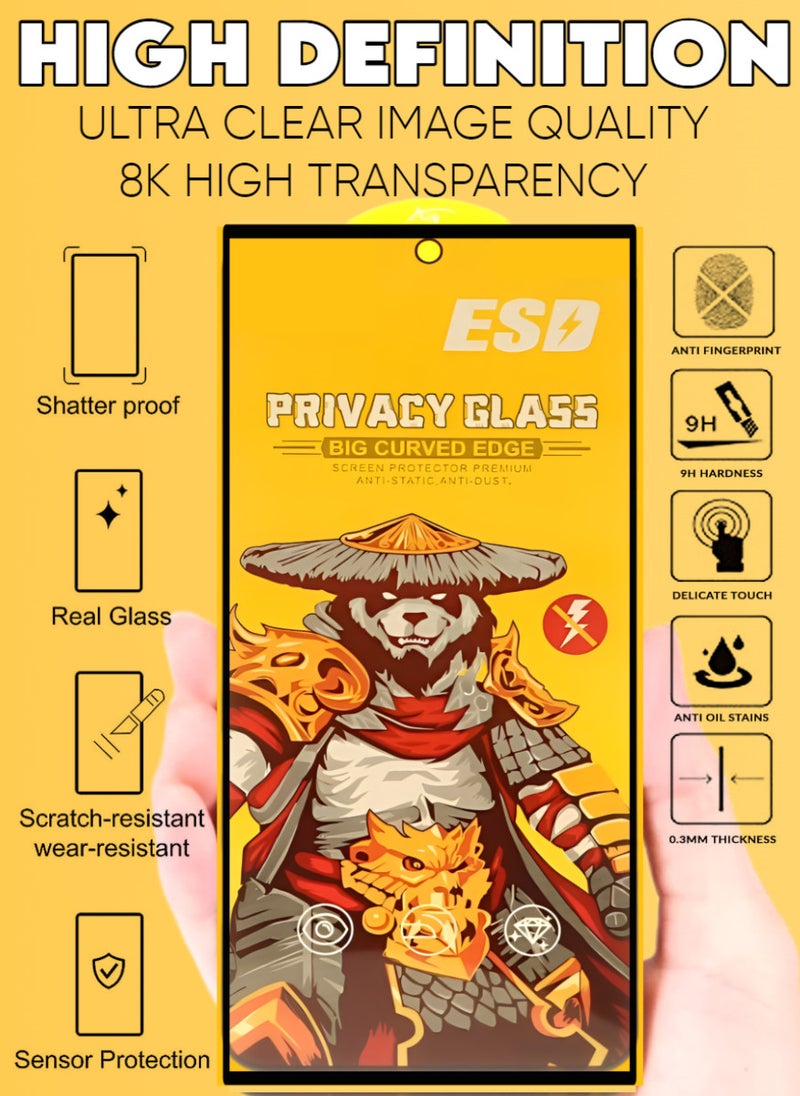 ESD 2 Pieces Tempered Dustproof Privacy Glass Screen Protector Compatible For Samsung Galaxy S24 Ultra - Image 5
