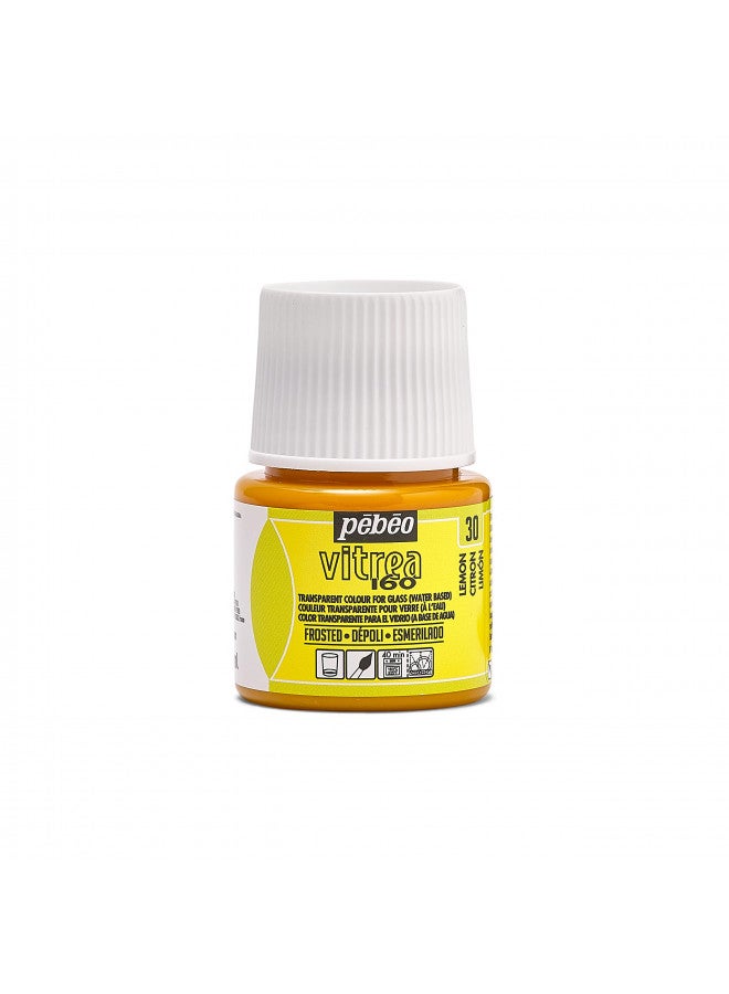Pebeo Vitrea 160, Frosted Glass Paint, 45 ml Bottle - Lemon - Image 1