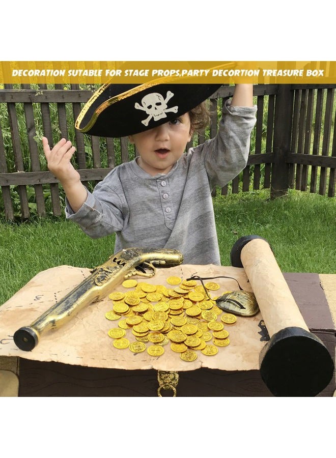 Charniol 200 Pcs Pirate Gold Coins Plastic Treasure Fake Gold Coins Decorations for Favor Party - Image 5