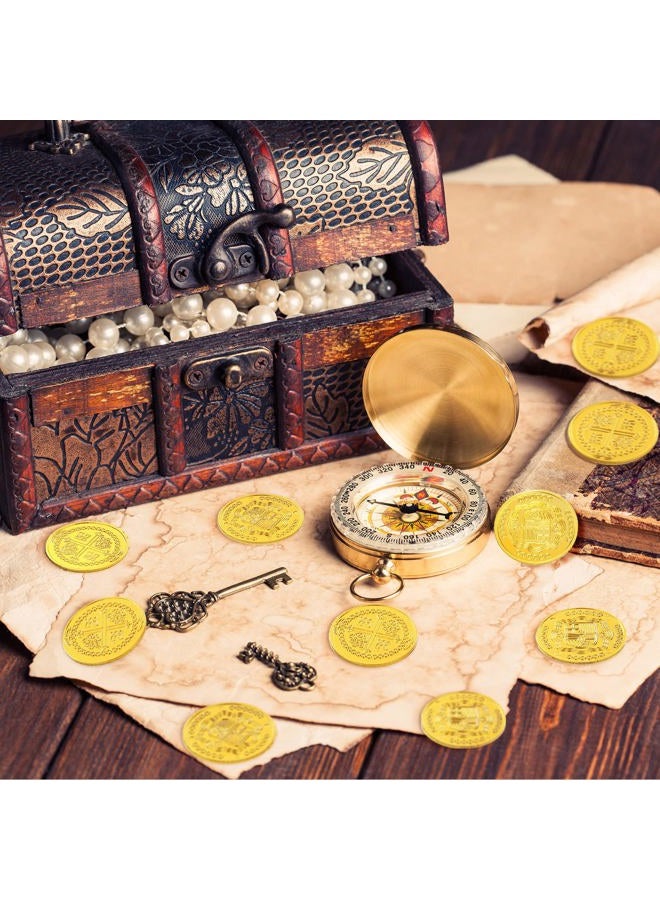 Charniol 200 Pcs Pirate Gold Coins Plastic Treasure Fake Gold Coins Decorations for Favor Party - Image 3