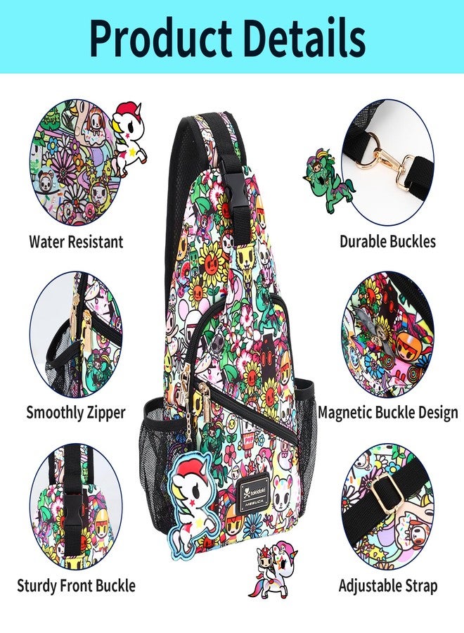 Tokidoki Small Sling Bag for Women, Crossbody backpack Chest Bags Sling Daypack Fanny Pack Outdoors Hiking Traveling - Image 5