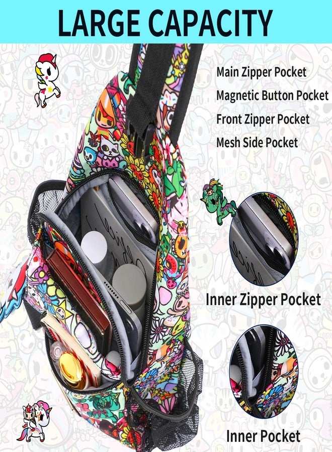 Tokidoki Small Sling Bag for Women, Crossbody backpack Chest Bags Sling Daypack Fanny Pack Outdoors Hiking Traveling - Image 4