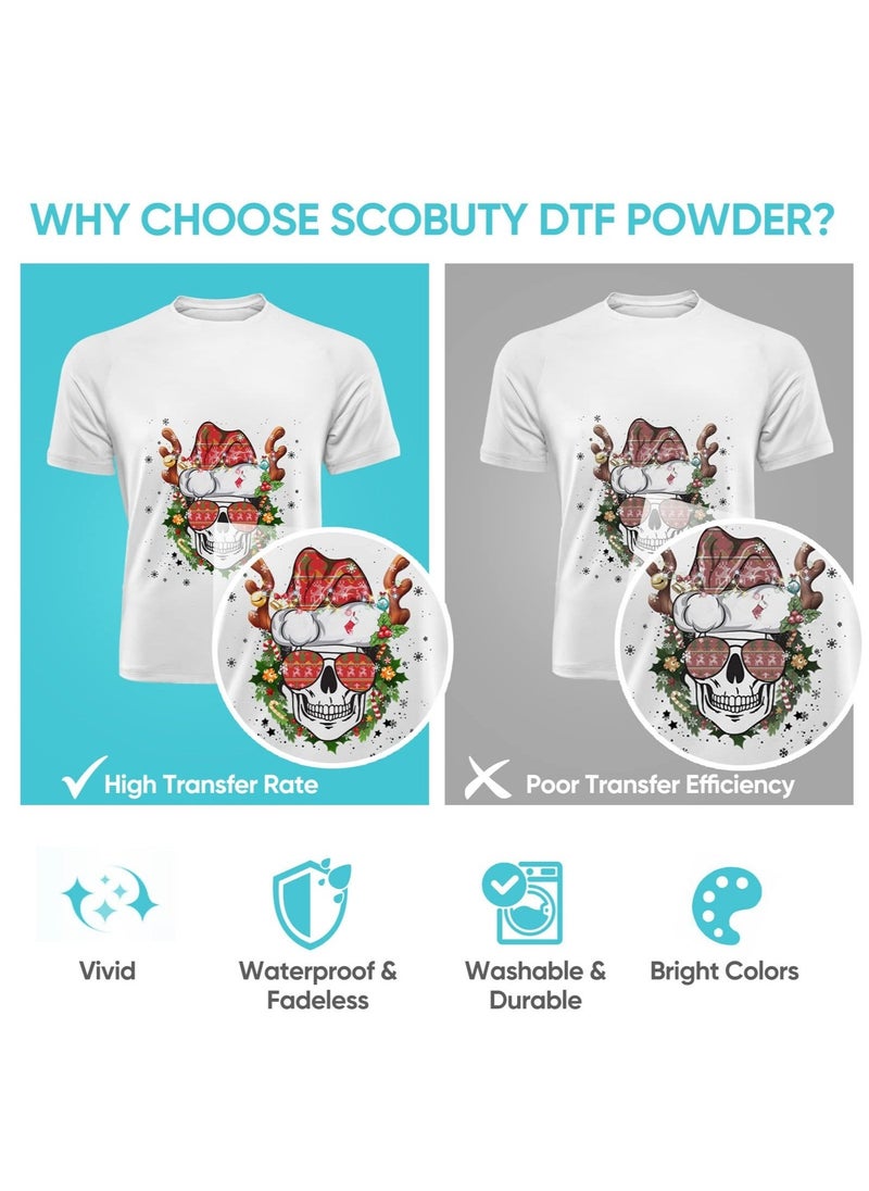 DTF Powder White Digital Transfer Hot Melt Adhesive DTG Pretreat Powder DTF DTG Printer DTF Hot Melt Adhesive Powder for All DTF Printers on All Fabric Include T Shirt Jeans Cotton Textile  - Image 5