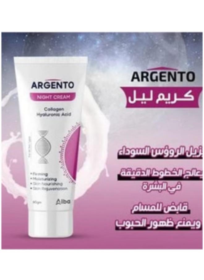 ARGENTO Night cream collagen & hyaluronic acid - 30gm.  - Image 5