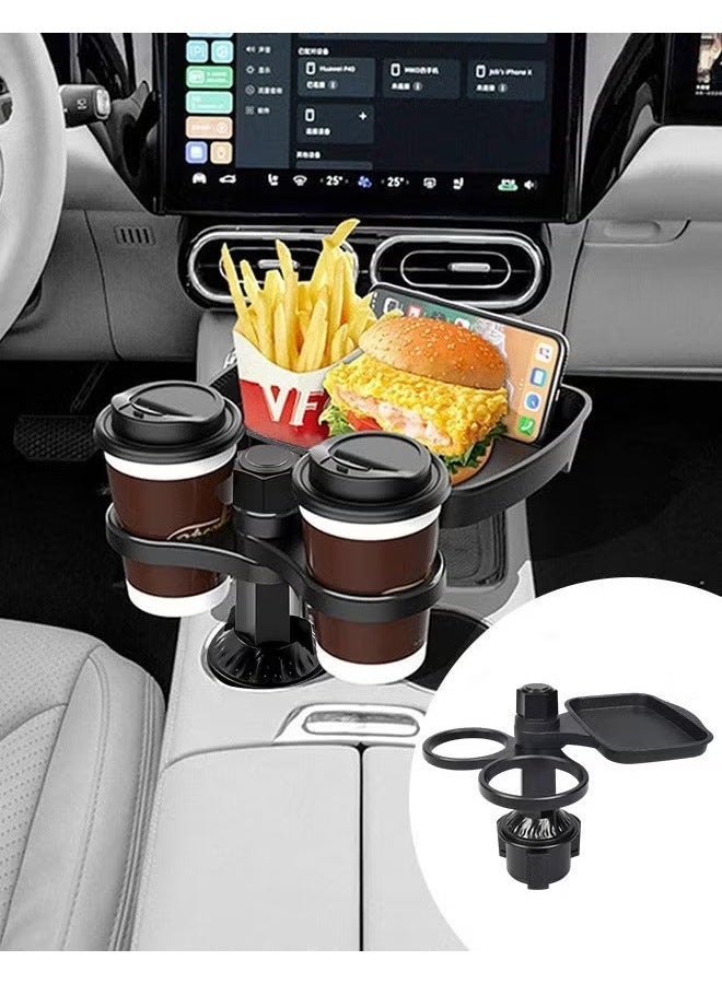 360 Rotatable Car Tray, Phone & Drink Holder, Multifunctional Cup Holder Cell Phone Holder Tray, Cup Holder Expander Tray, Stay Organized, Ideal for Dining, Work, Entertainment, Travel - Image 3