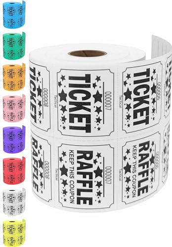 Tacticai 500 Raffle Tickets, White (1 of 8 Colors), Double Roll, Large Ticket for Events, Entry, Class Reward, Fundraiser & Prizes - Image 4